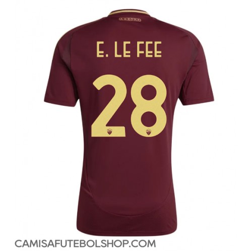 Camisa de time de futebol AS Roma Enzo Le Fee #28 Replicas 1º Equipamento 2024-25 Manga Curta